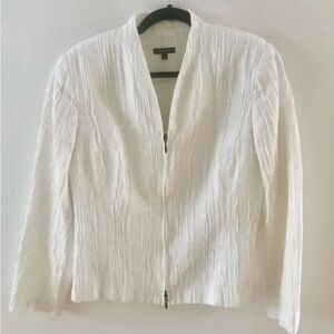 Zanella Made in Italy White Textured Blazer – Timeless Elegance